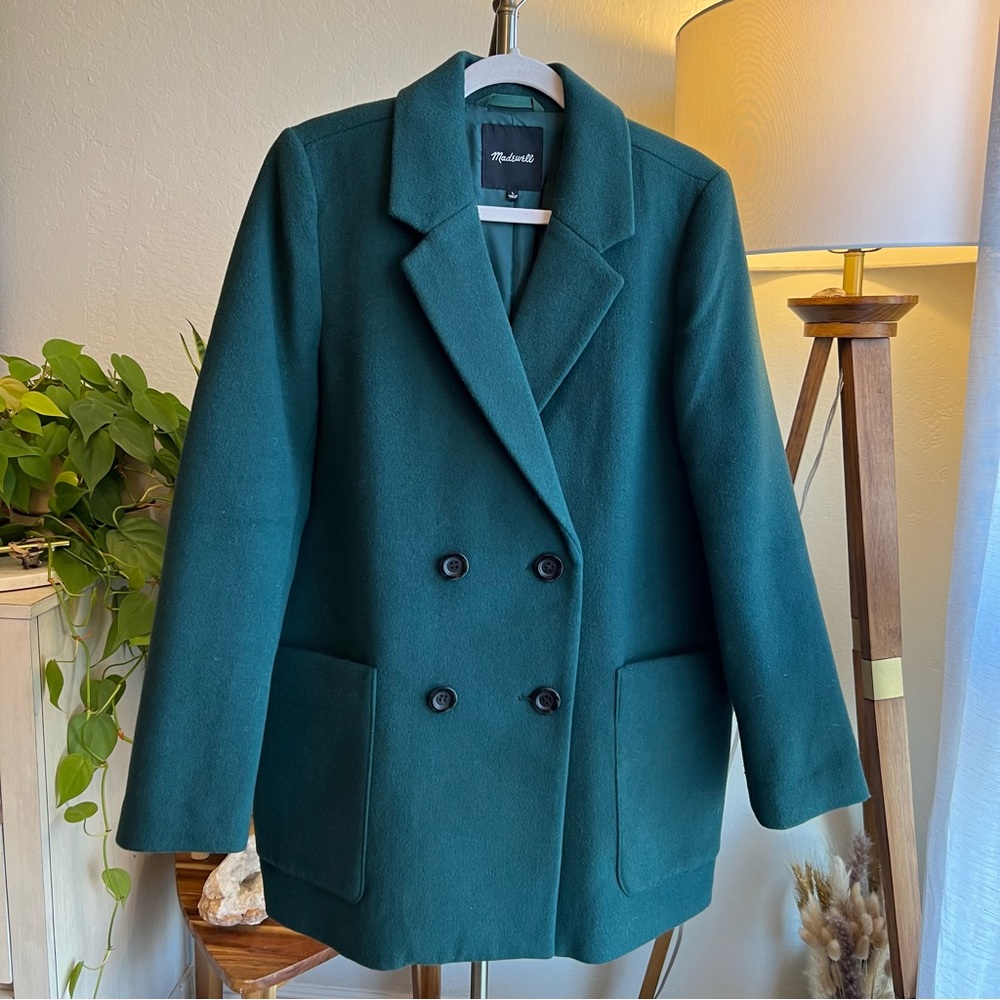 Madewell Hollis Coat in Size L Emerald Green, Forest Green Large